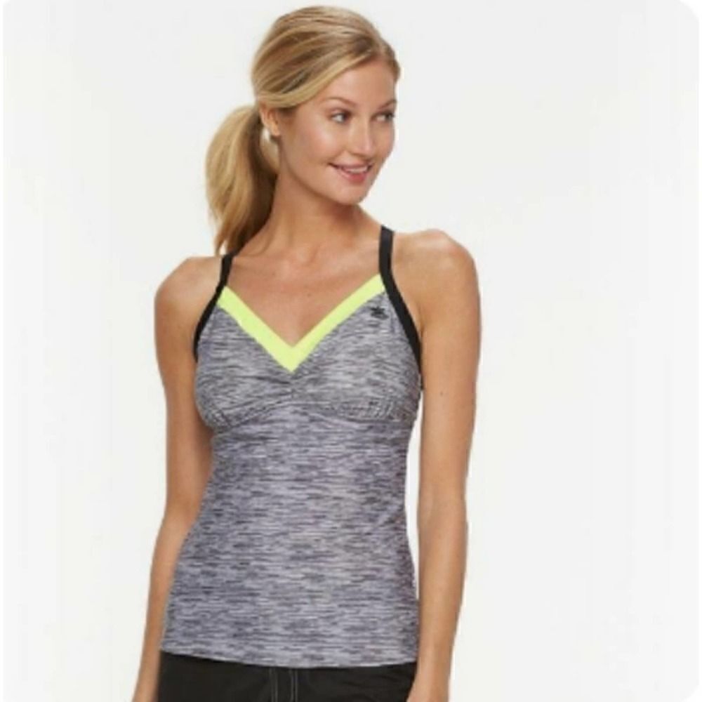 ZeroXposur space-dyed racerback tankini top sz 6